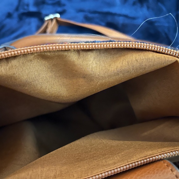 Time and Tru Harper Navy Plaid Satchel Bag Purse NEW - Picture 5 of 7